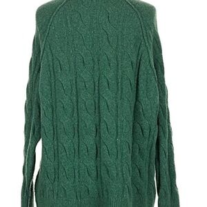 Aerie Forest Green Cable Knit Turtleneck Sweater